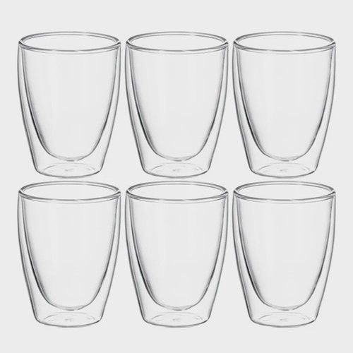 Twin Wall Caffe Glass 250ml - Set of 6 *