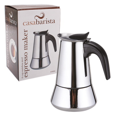 Roma Stainless Steel Espresso Maker 6 Cup