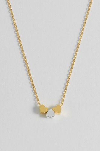 Multi Heart Bead Necklace - Gold Chain Gold Plated