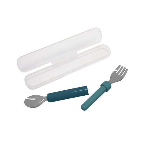 Meli Luxe Detachable Spoon &amp; Fork (Blue)