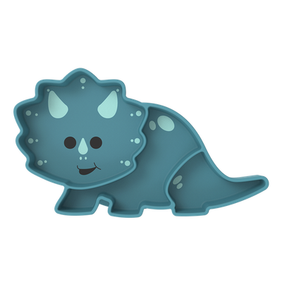 Divided Silicone Suction Plate (Dinosaur)