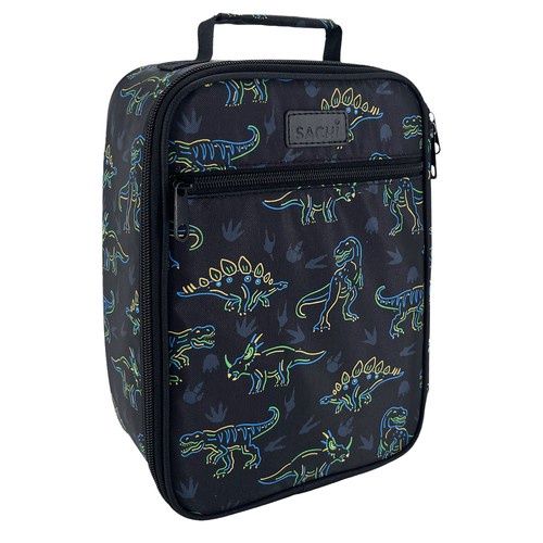 Insulated Junior Lunch Tote - Neon Dinosaurs
