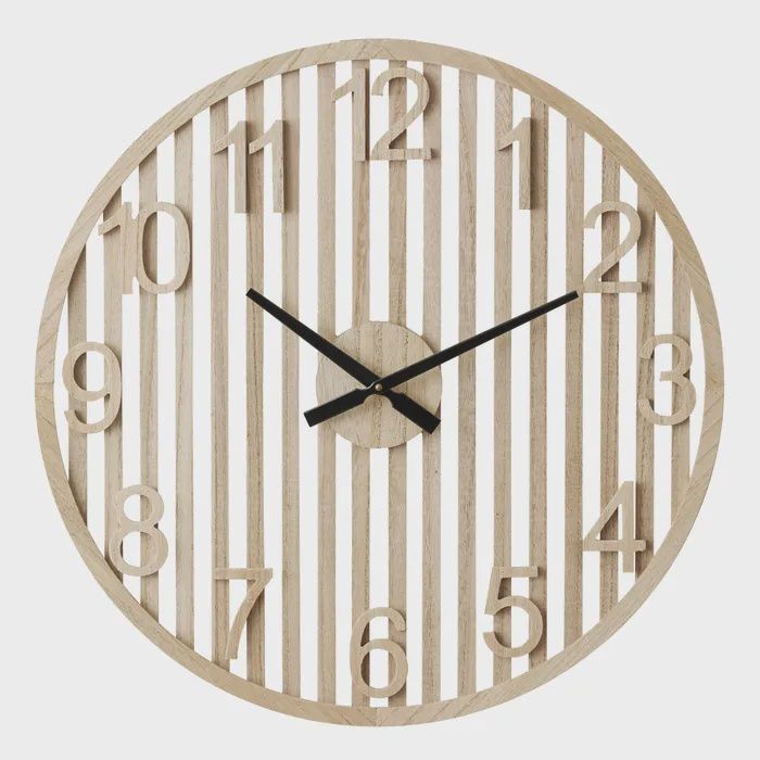 Linee MDF Clock 60cm Natural