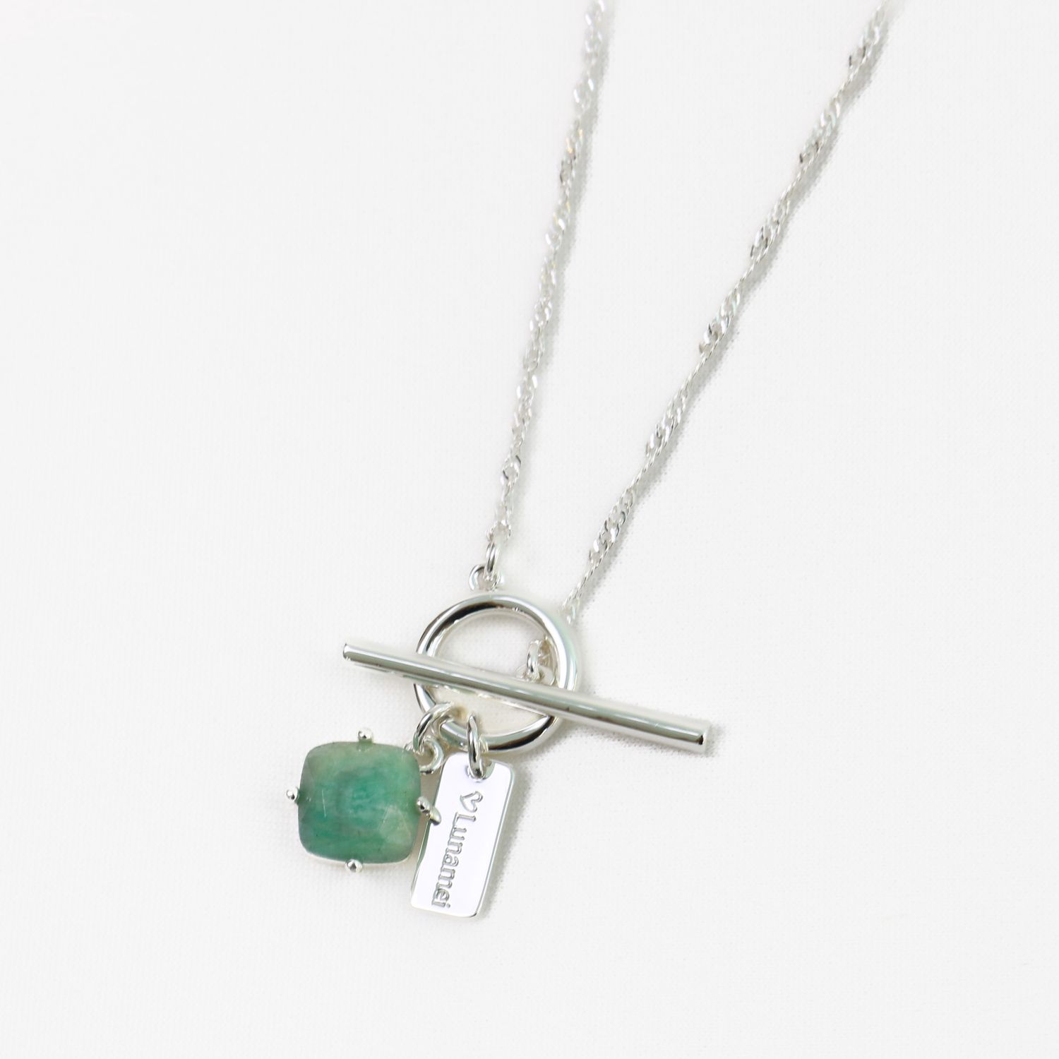 Pure Necklace | Silver | Green Line Jasper