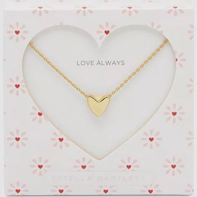 Elongated Domed Heart Necklace - Gold PlatedElongated Domed Heart Necklace - Gold Plated