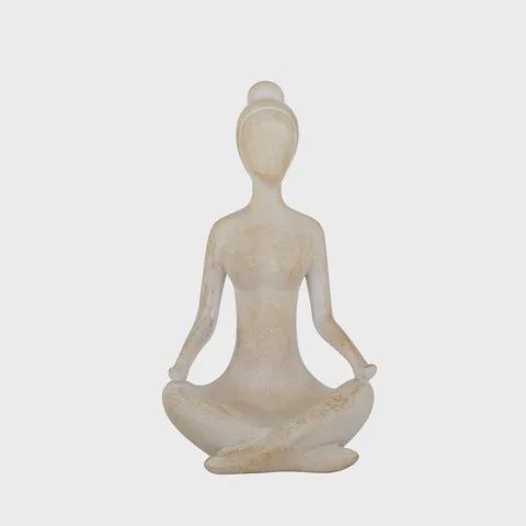 Yogi Lady Resin Sculpture 17x29cm Natural