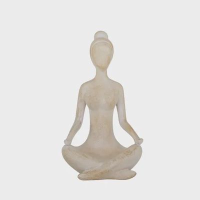 Yogi Lady Resin Sculpture 17x29cm Natural