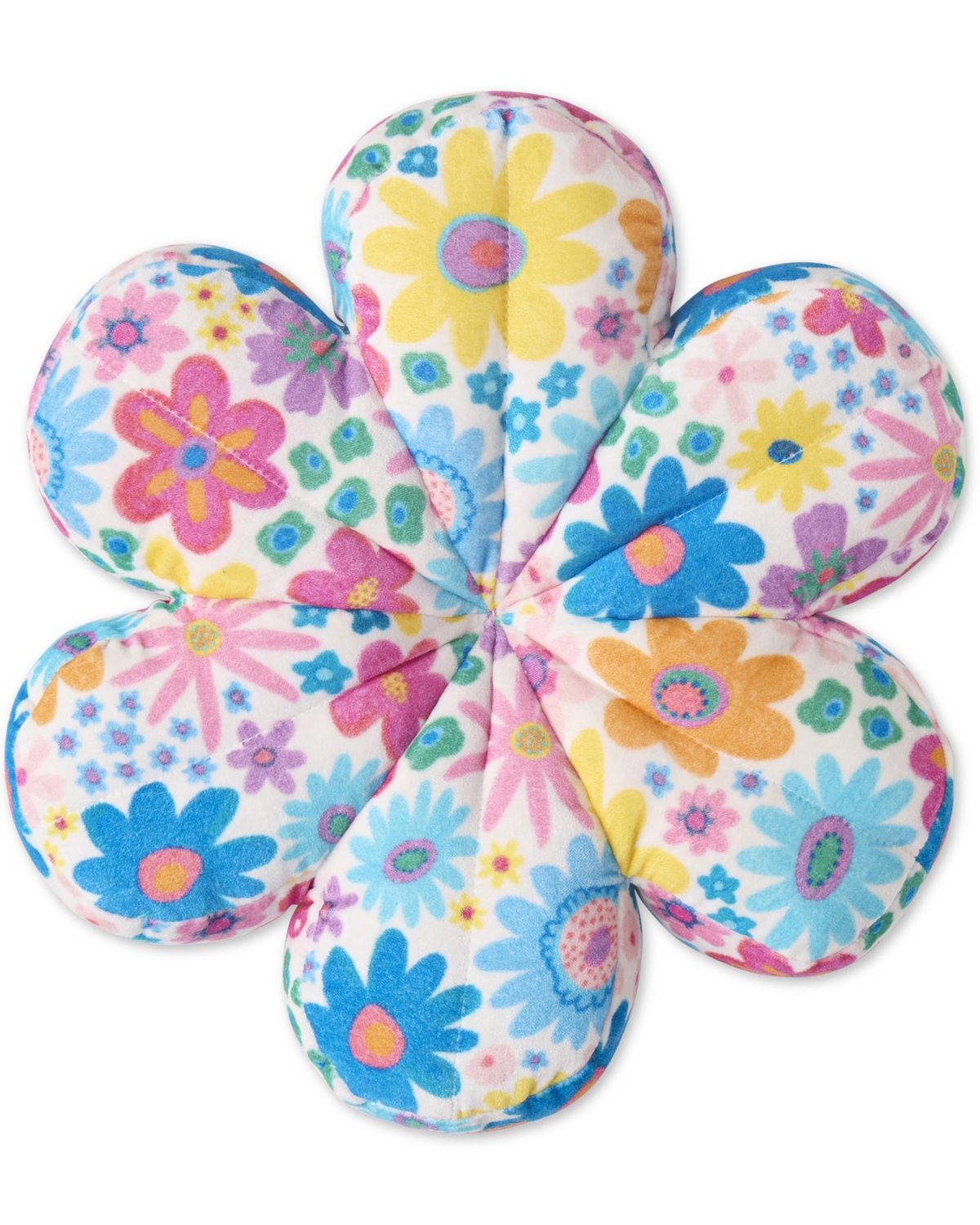 Rainbow Flowers Velvet Petal Cushion