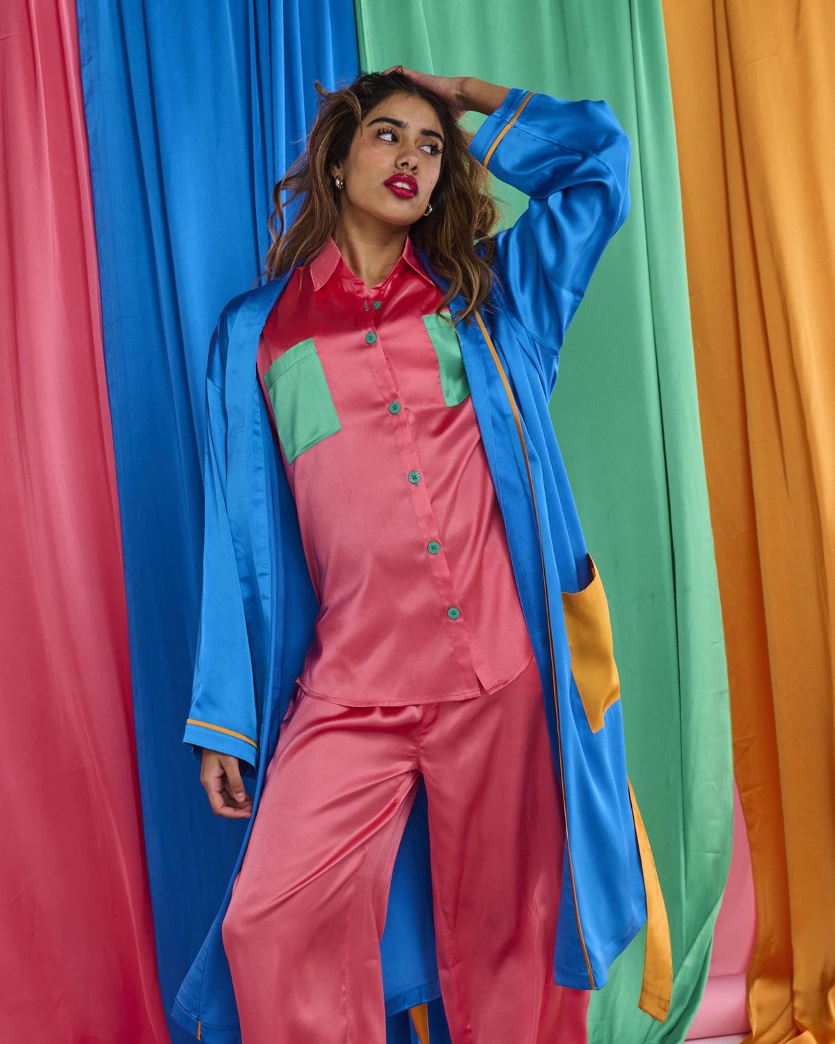 Sapphire Eco Satin Robe