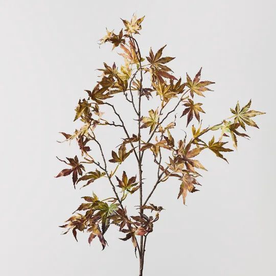 Japanese Maple Leaf Spray Green Burgundy 109cm