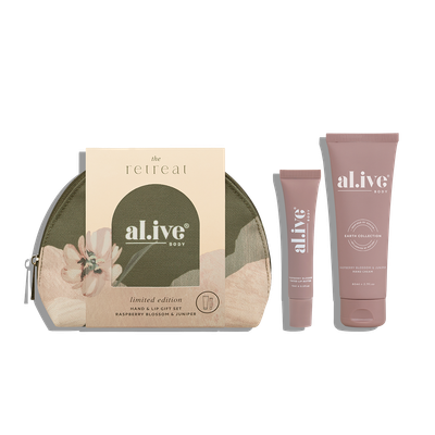 The Retreat Collection - Hand &amp; Lip Gift Set - Raspberry &amp; Juniper Berry