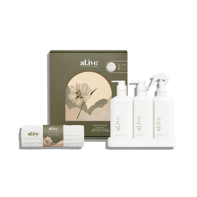 The Retreat Collection - Kitchen Trio &amp; Towel Gift Set - Lemon Myrtle &amp; Honeydew