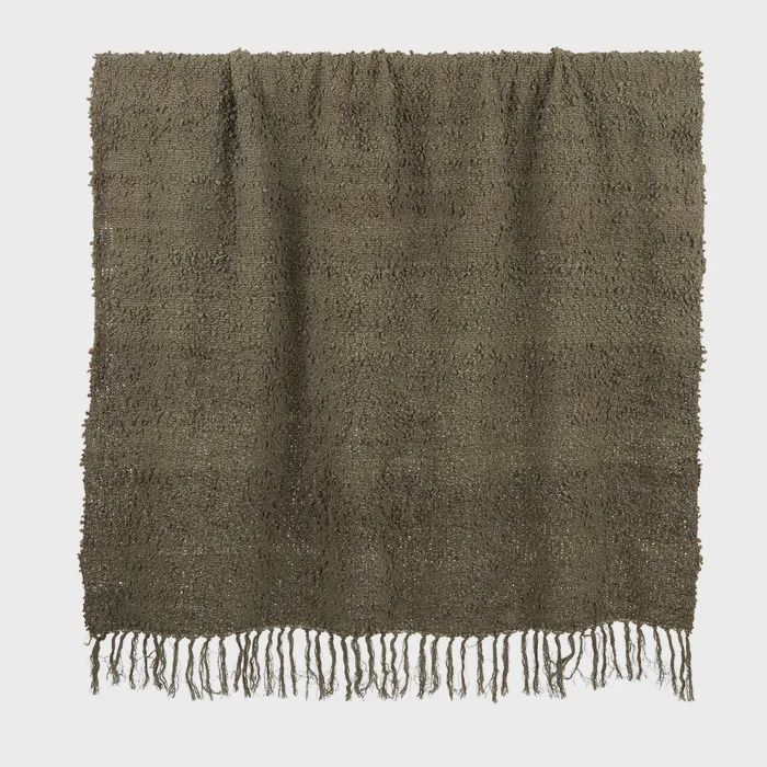 Burbuja Cot Blend Throw 125x150cm Olive