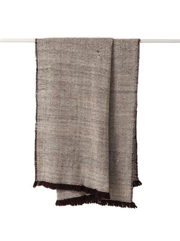 Hutt Wool Throw - Mulberry/Natural