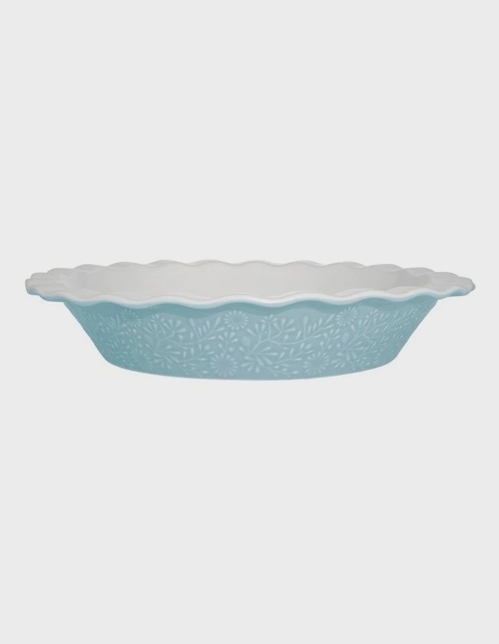 Blooms Fluted Pie Dish 21.5x4cm Blue Gift Boxed
