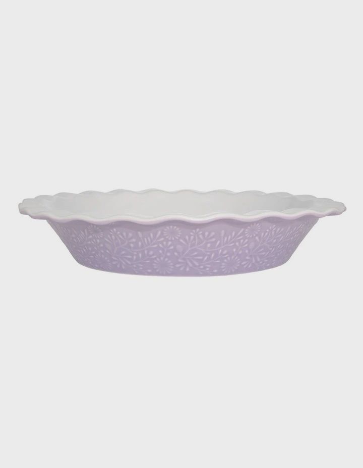 Blooms Fluted Pie Dish 21.5x4cm Lilac Gift Boxed
