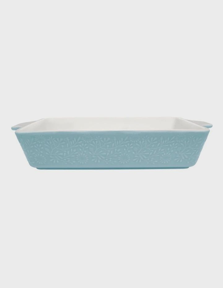 Blooms Rectangular Baker 32x22x6.5cm Blue Gift Boxed
