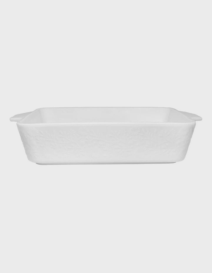 Blooms Rectangular Baker 27x19x6.5cm White Gift Boxed