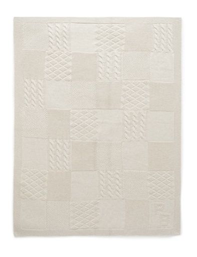 TEXTURED PATCHWORK BLANKET, Size: OS, Colour: WHEAT MELANGE, Season: NON SEASONAL