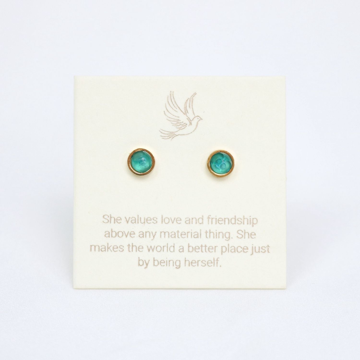 Inspiration Earring, Print: Azure in Gold