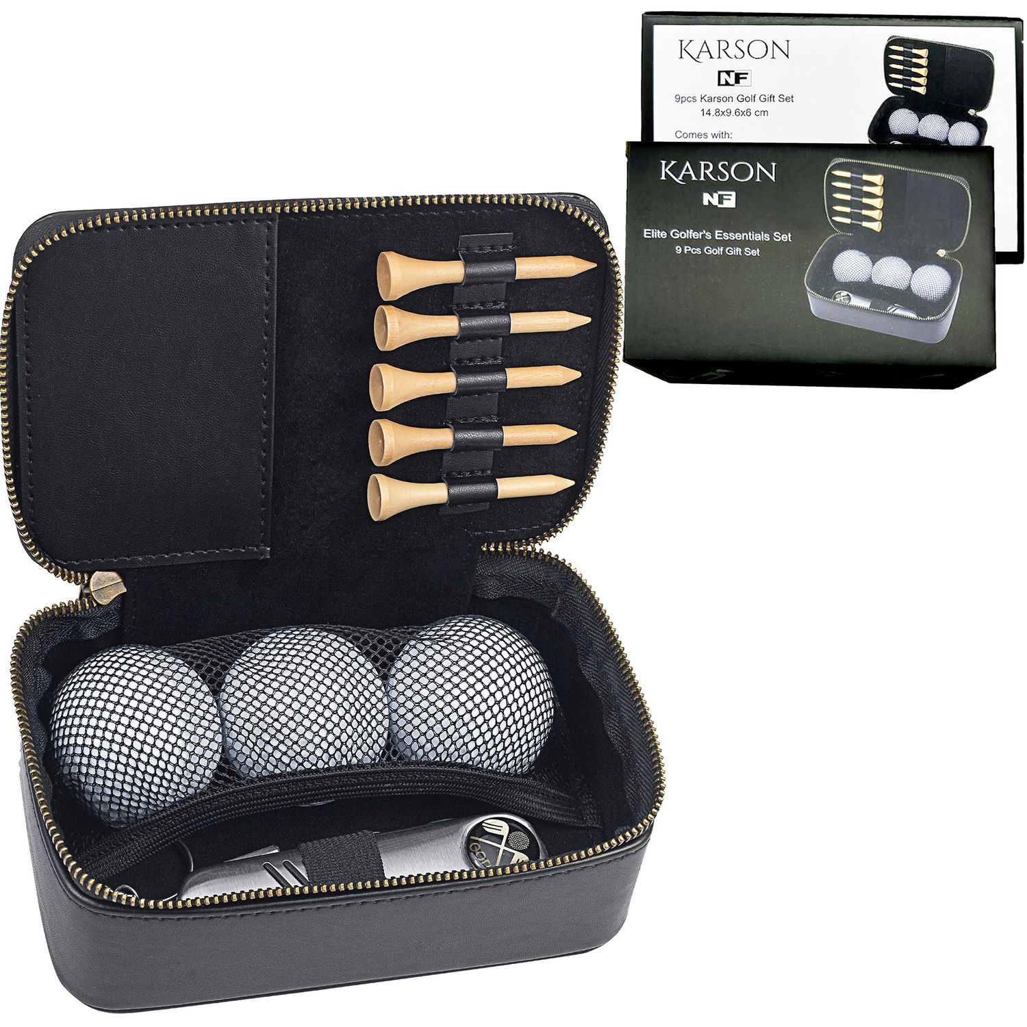 9pc Karson Golf Gift Set 15x10