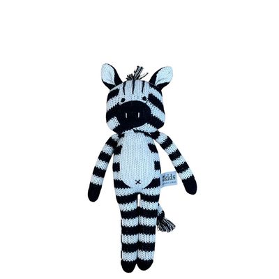 Eco Knitted Zebra Rattle 25cm