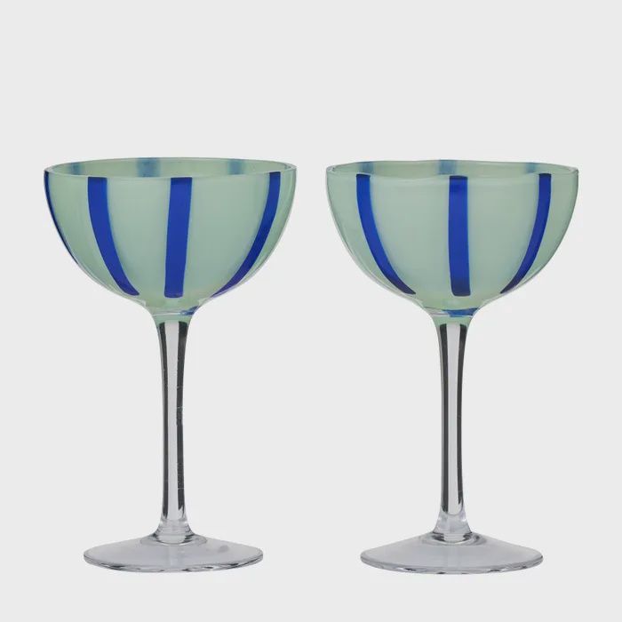 Aperitivo Set 2 Coupe Glass - Green/Blue