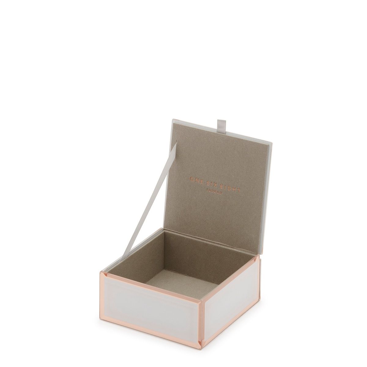 Sara Small Jewellery Box - White / Rose Gold