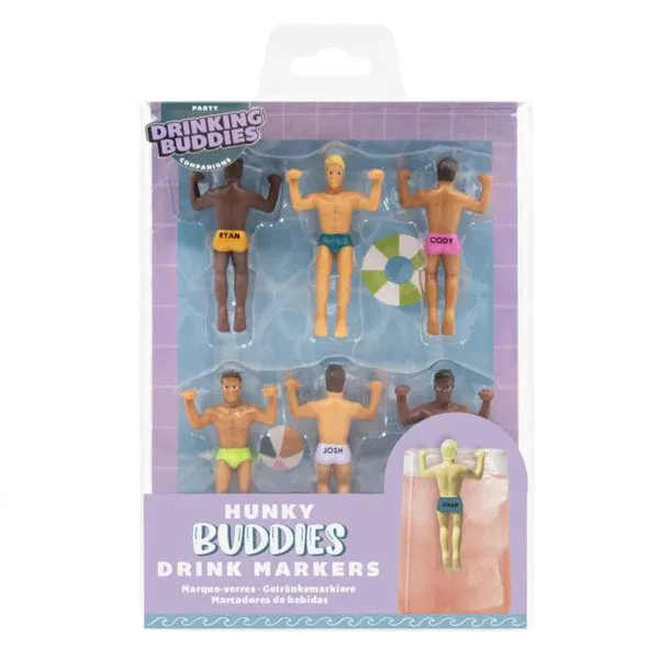 Hunky Buddies Drink Markers­ - Set of 6