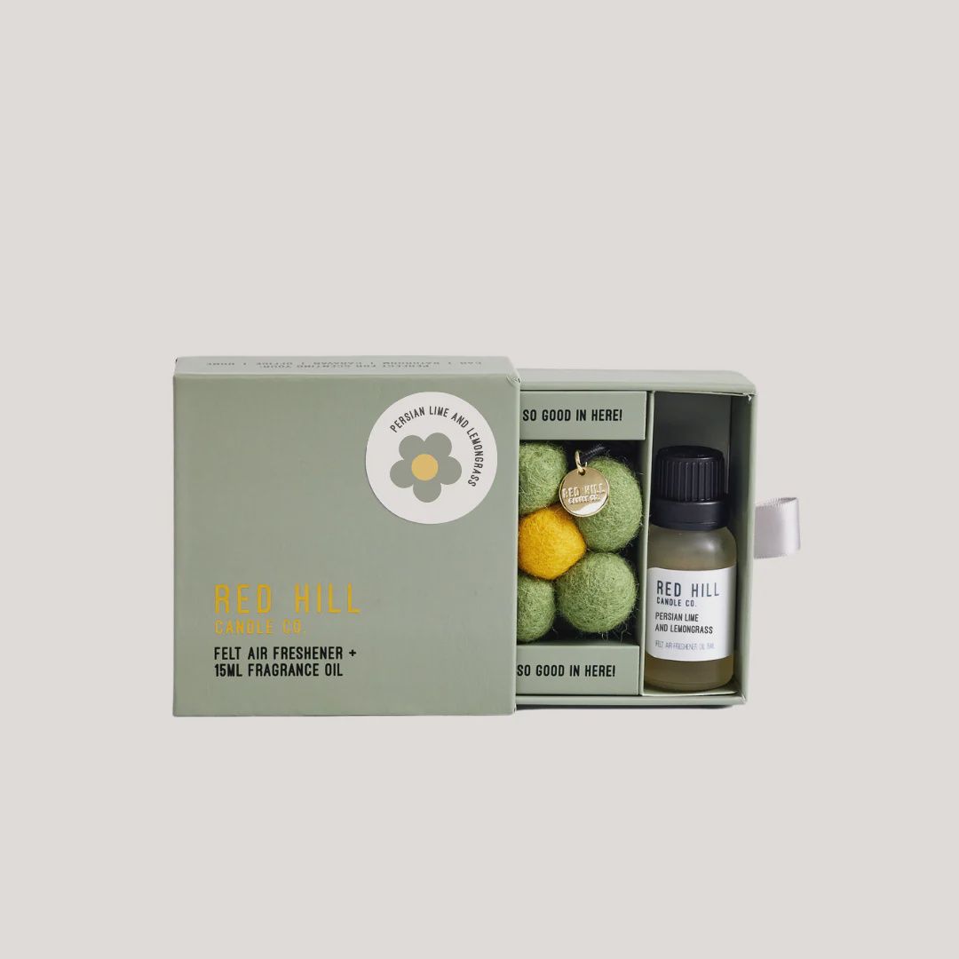Felt Air Freshner - Persian Lime &amp; Lemongrass, Colour: Sage
