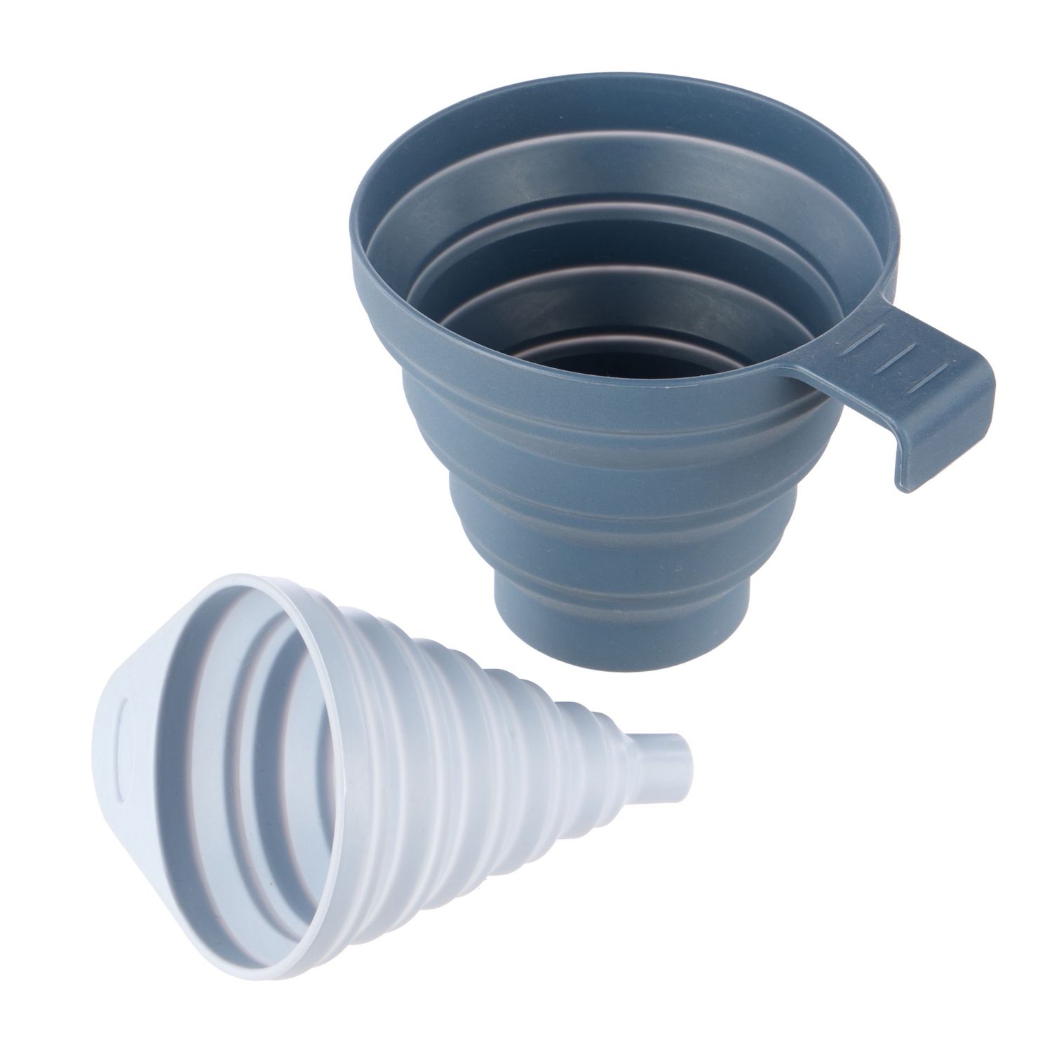2pcs Silicone Folding Funnels Set Black
