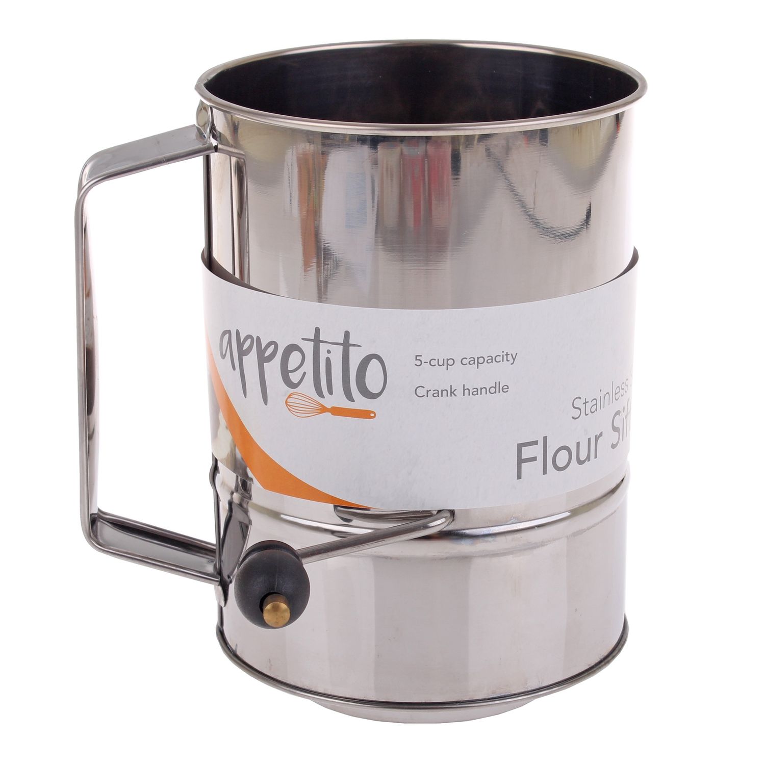 5 Cup Flour Sifter S/S - Crank Action