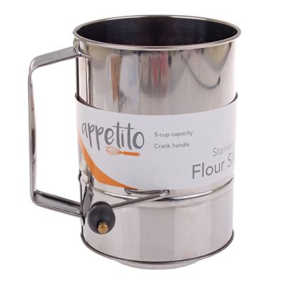 5 Cup Flour Sifter S/S - Crank Action