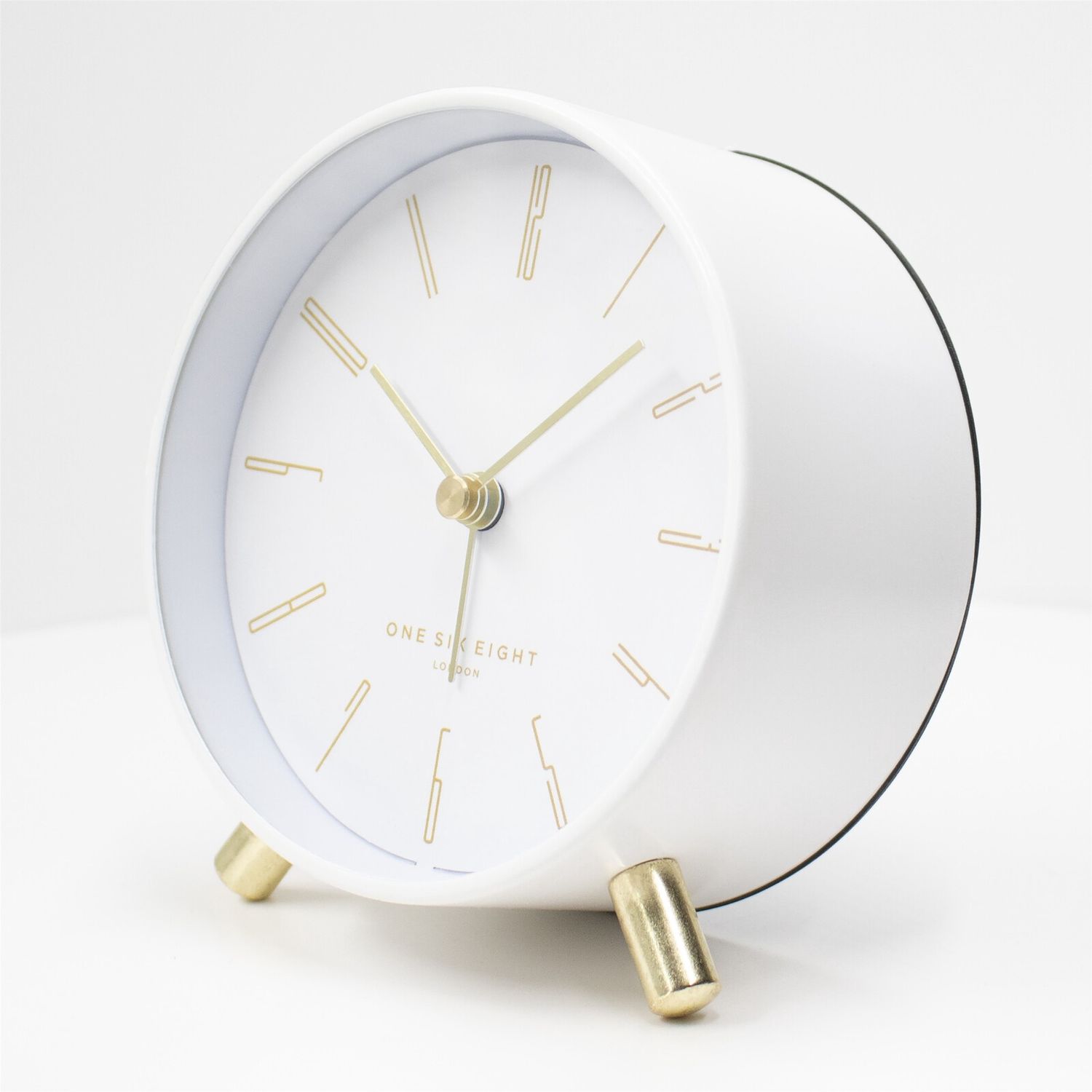 Maya Silent Alarm Clock, Colour: White