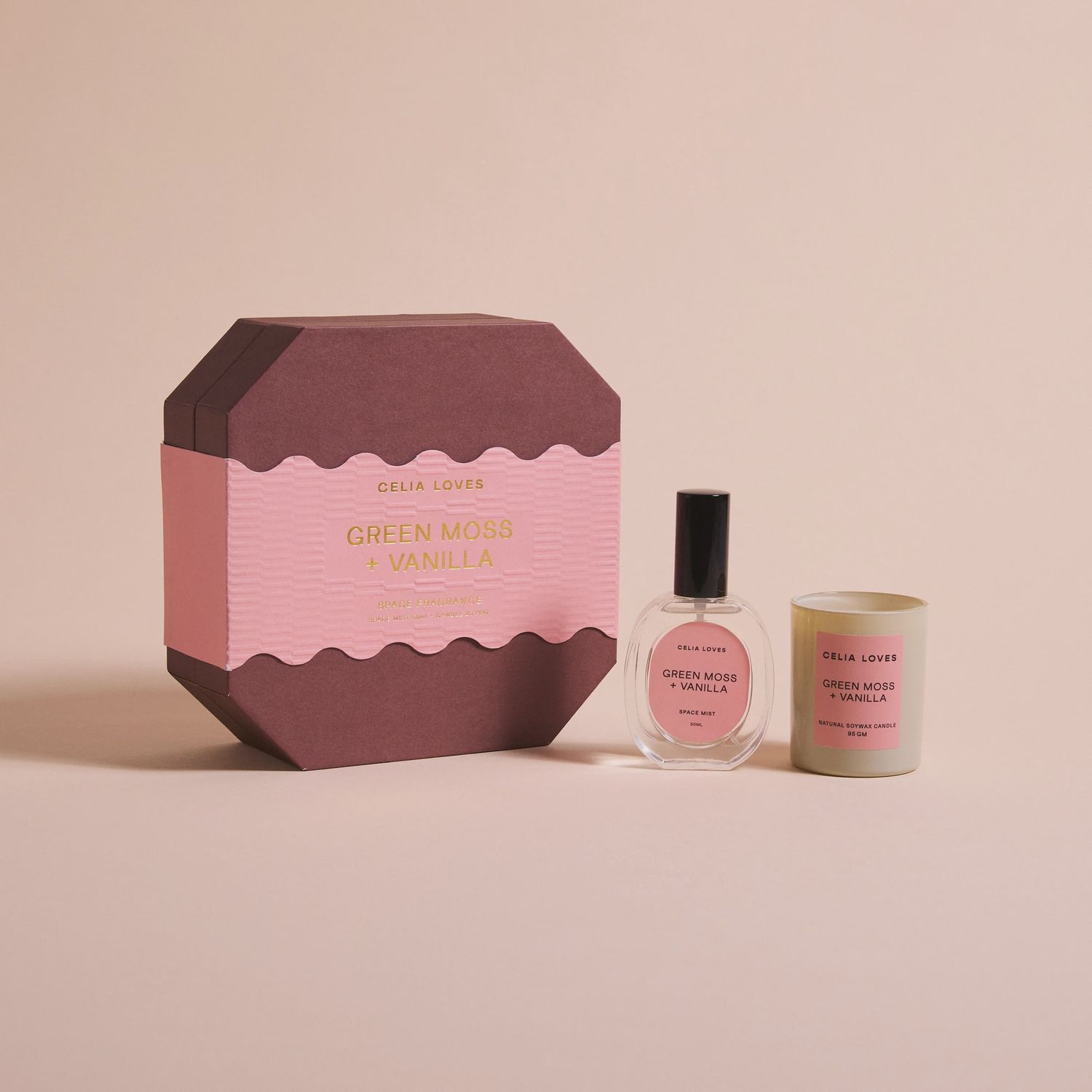 Duo Set - Green Moss Room Spray + 95gm Candle