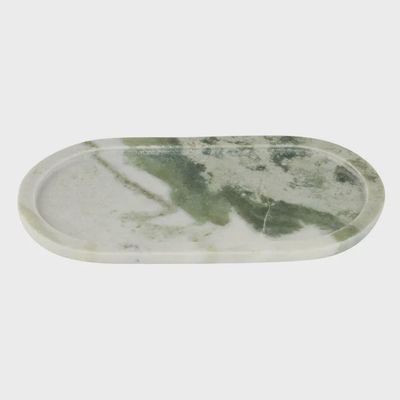 Marble Rounded Tray 15x28cm Green