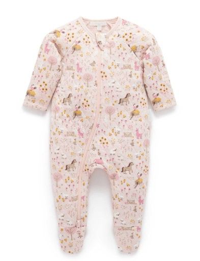 QUILTED GROWSUIT, Size: 000, Colour: FARMHOUSE PRINT