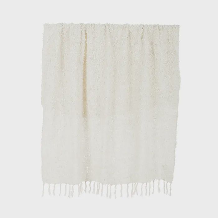 Burbuja Cotton Blend Throw - Ivory