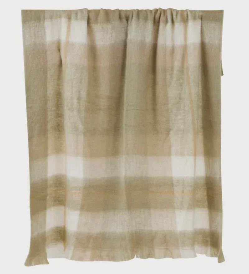 Gertrude Wool Blend Throw - Sage