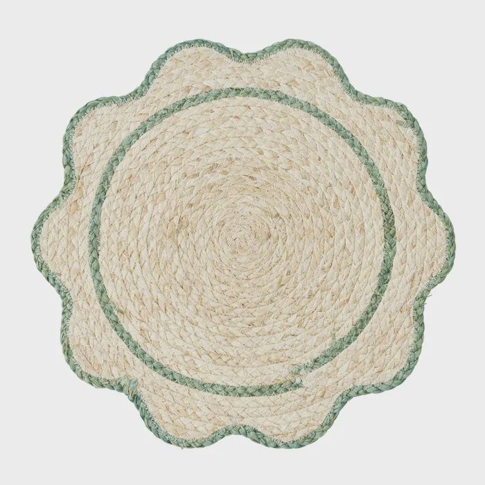Sonny Husk Placemat - Natural/Emerald
