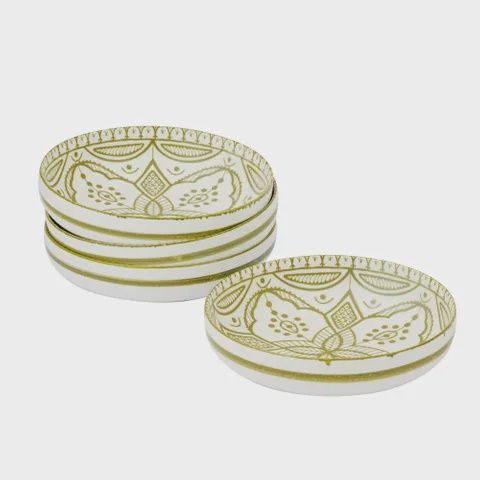 Ava Set 4 Ceramic Bowl - Olive