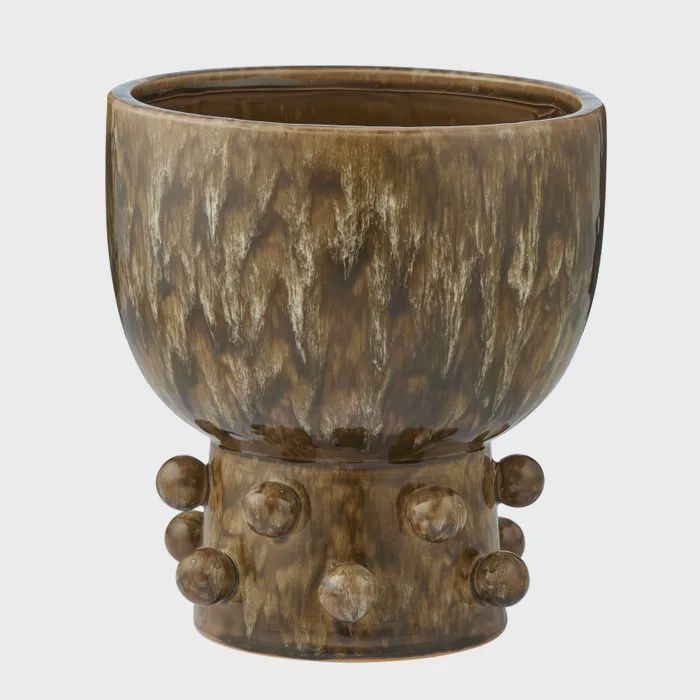 Pip Ceramic Footed Pot - Olive