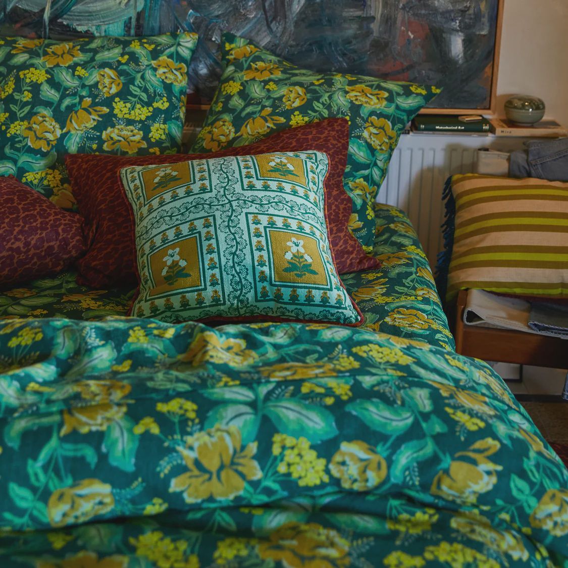 Claire Reversible Cushion - Jade Feather Insert
