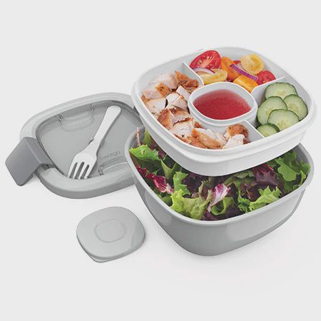 All-In-One Salad Containers, Colour: Grey