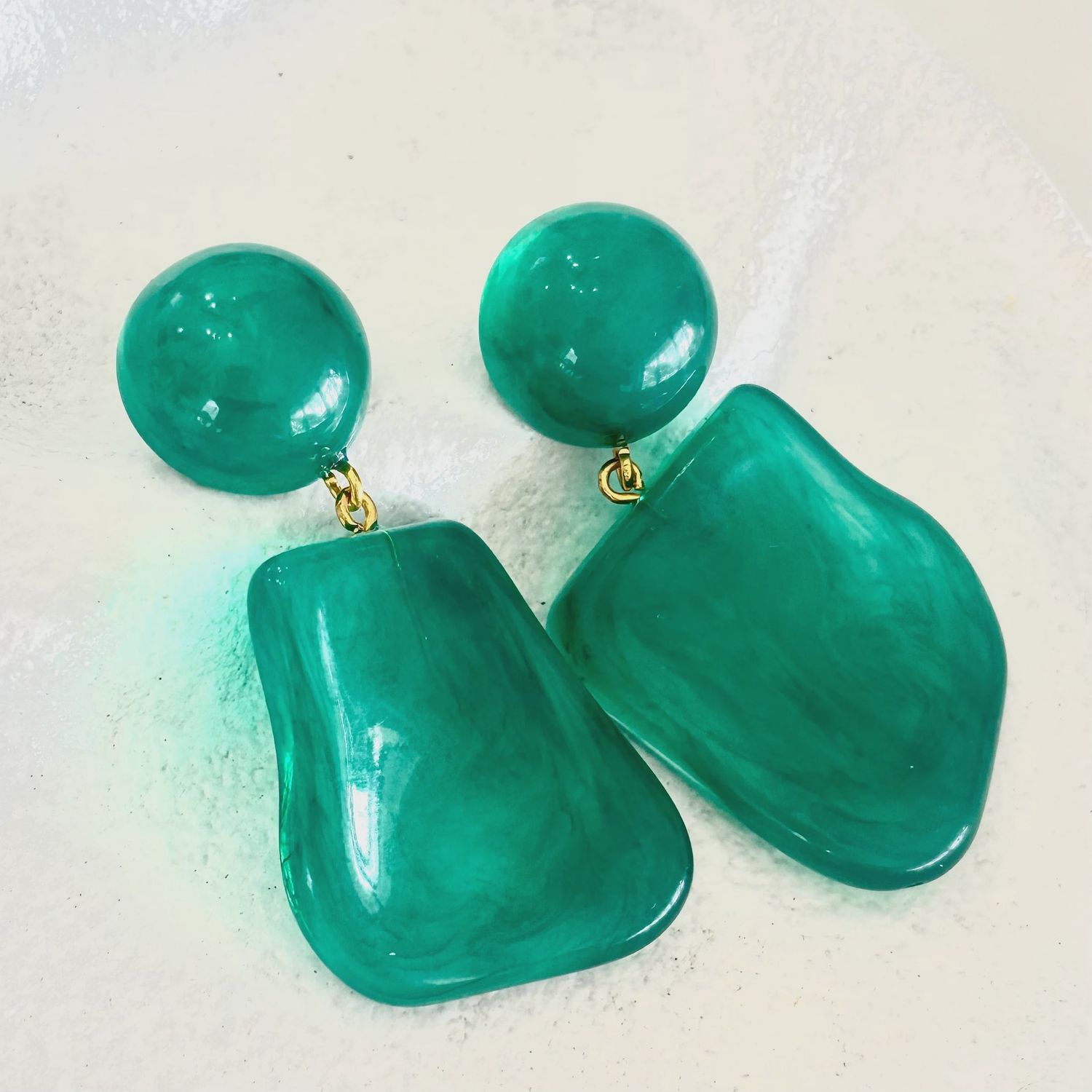 Statement Rasin Earring, Colour: Emerald