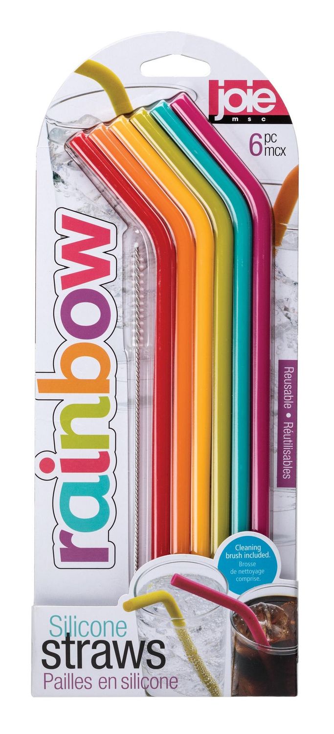 Silicone Straws S/6 w Brush *