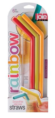 Smoothie Silicone Straw S/6 w Brush *