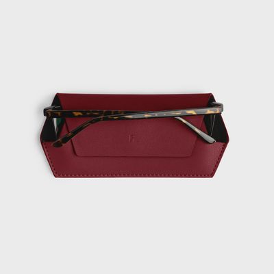 Leather Glasses Case - Burgundy