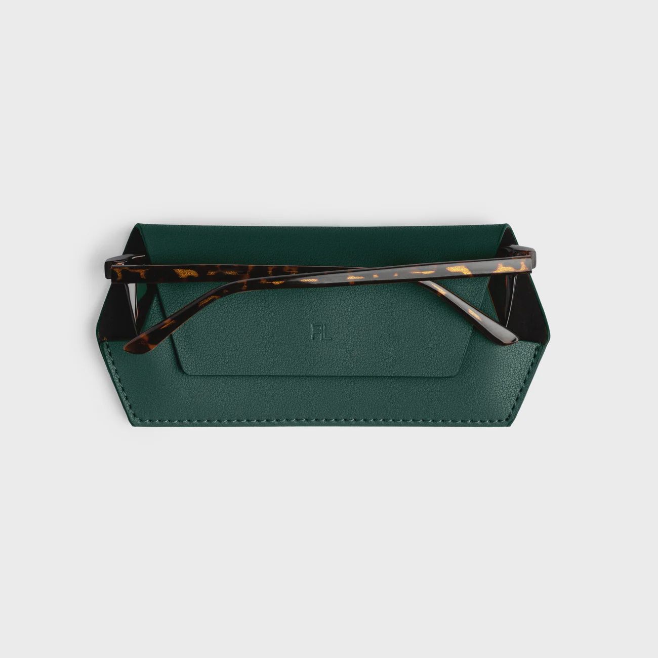Leather Glasses Case - Forest