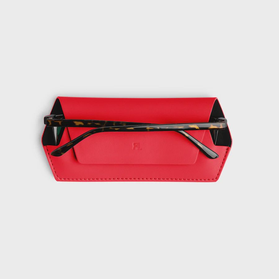 Leather Glasses Case - Poppy